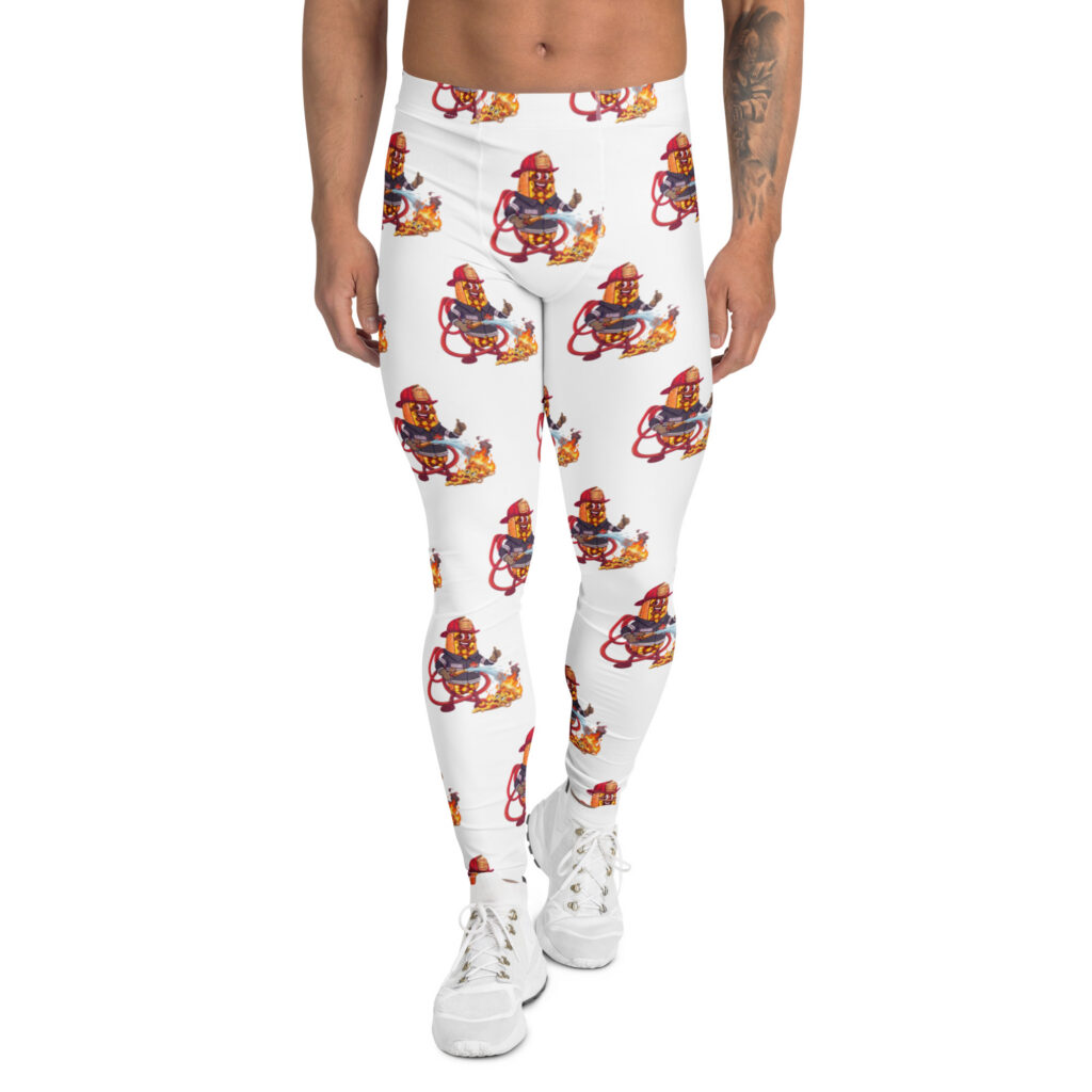 Men's Leggings - The Cheesesteak Life - Cheesey Fire - Extra Cheesey