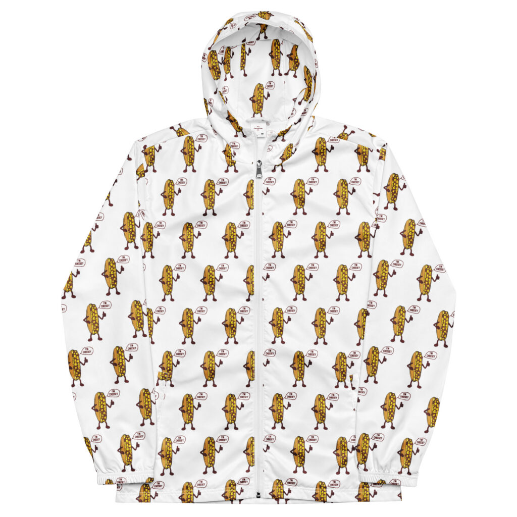 Men’s windbreaker - The Cheesesteak Life - Mr. Cheesey - Extra Cheesey