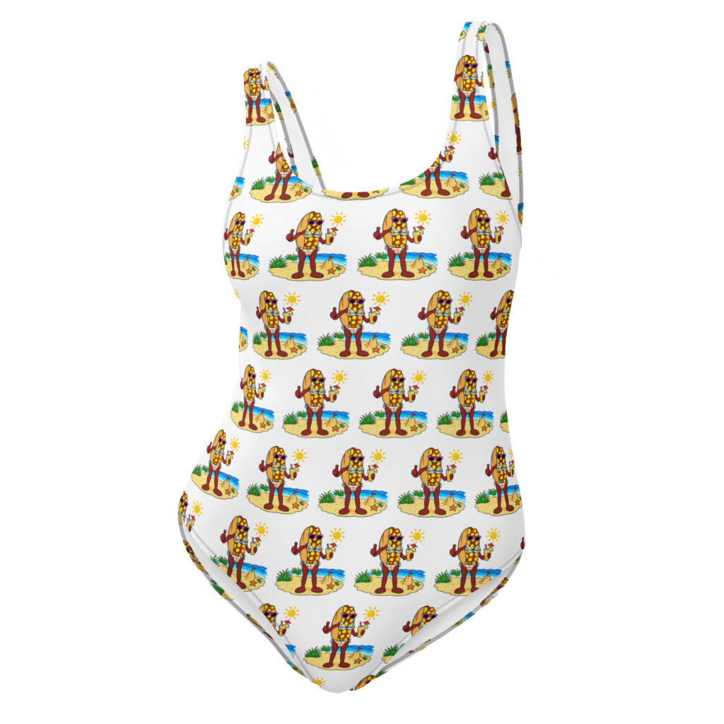 Women's One-Piece Swimsuit - The Cheesesteak Life - Ms. Cheesey's Beach - Extra Cheesey