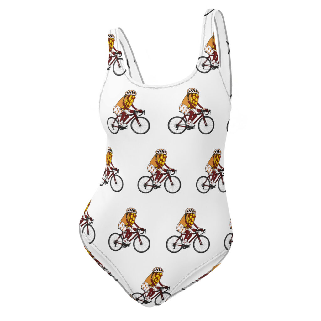 Women's One-Piece Swimsuit - The Cheesesteak Life - Cheesey Bicyclist - Extra Cheesey