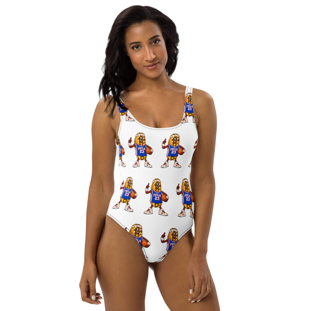 Women's One-Piece Swimsuit - The Cheesesteak Life - Cheesey Sixers Fan - Extra Cheesey