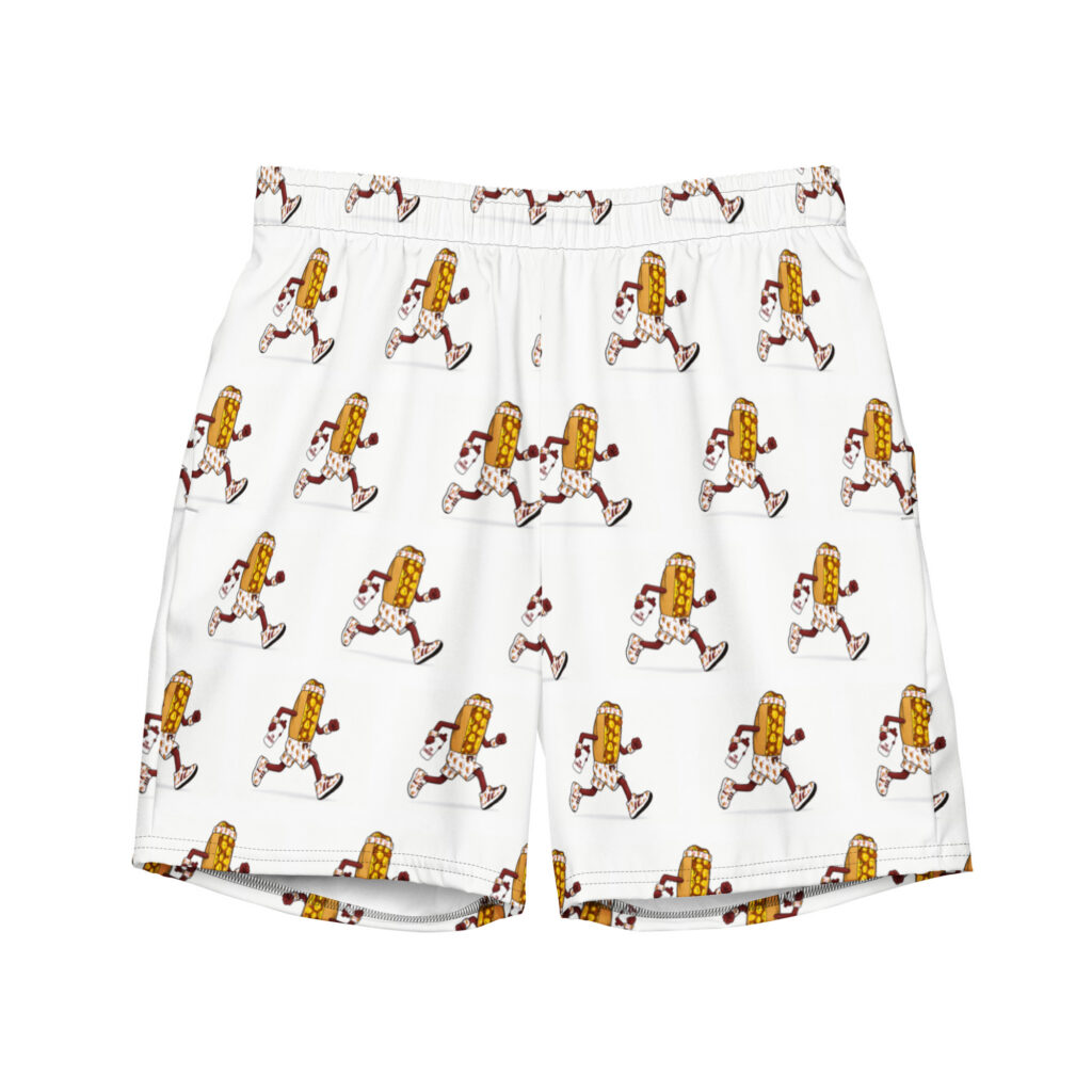 Men's Recycled Swim Trunks - The Cheesesteak Life - Cheesey Runner - Extra Cheesey