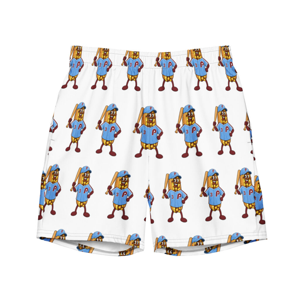 Men's Recycled Swim Trunks - The Cheesesteak Life - Cheesey Phillies Fan - Extra Cheesey