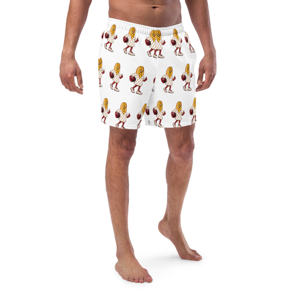 Men's Recycled Swim Trunks - The Cheesesteak Life - Cheesey Bowler - Extra Cheesey