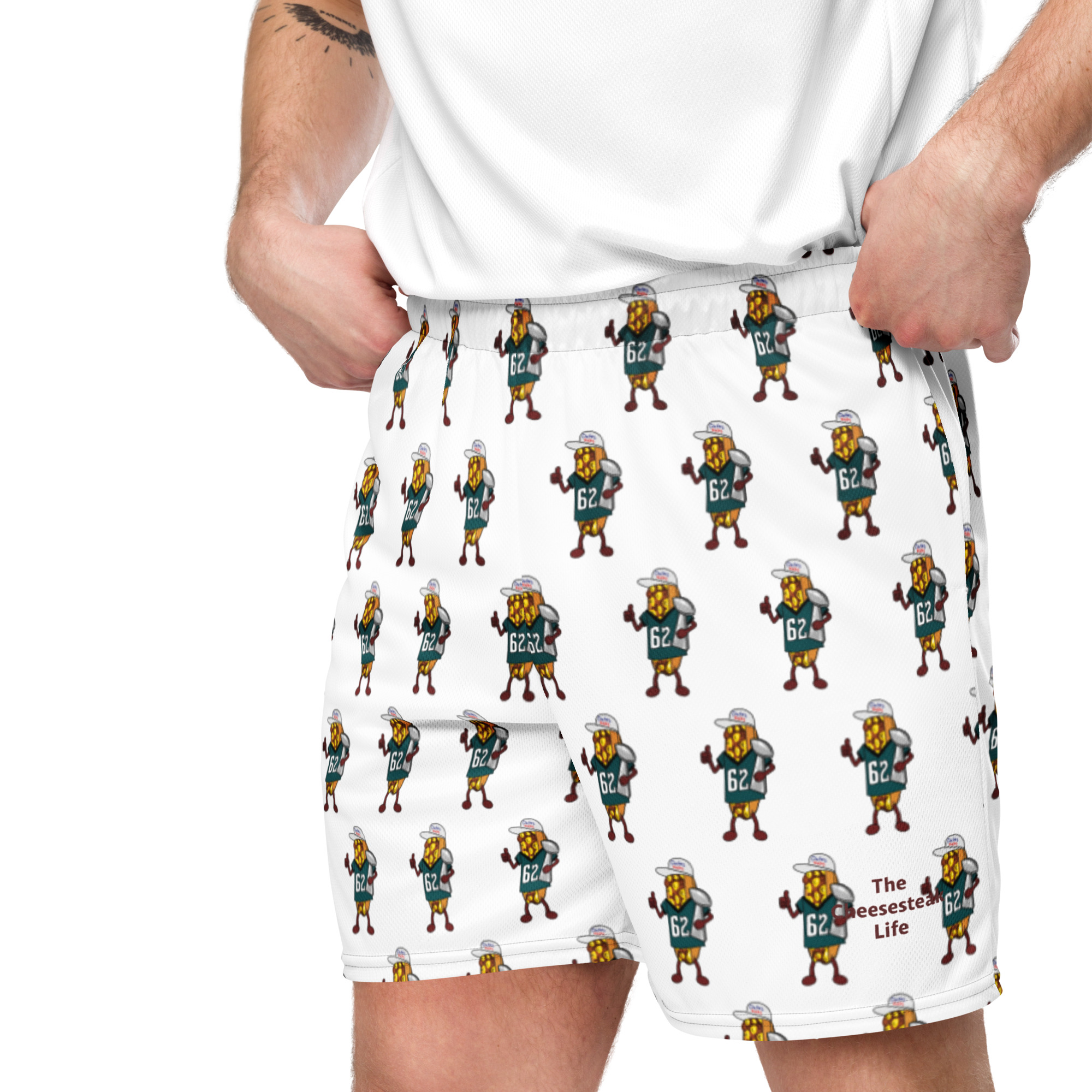 Mesh shorts - The Cheesesteak Life - Cheesey Eagles Fan 2 - Extra Cheesey - Image 3