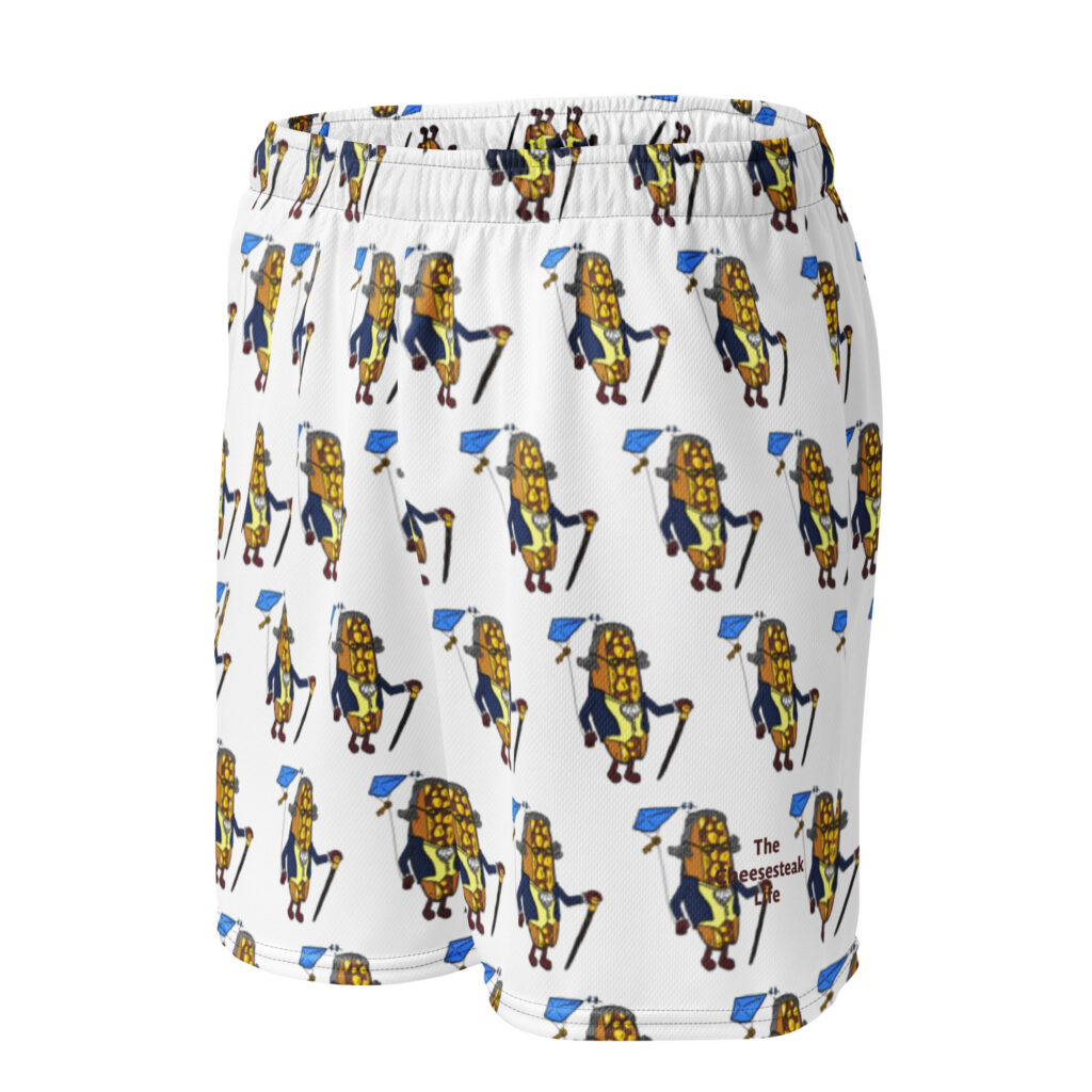 Mesh shorts - The Cheesesteak Life - Cheesey Ben Franklin - Extra Cheesey