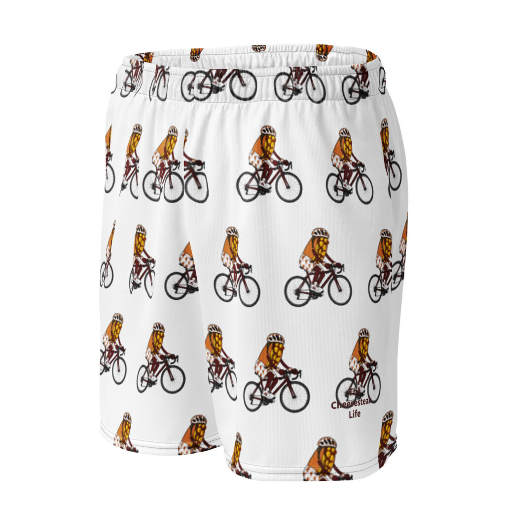 Mesh shorts - The Cheesesteak Life - Cheesey Bicyclist - Extra Cheesey