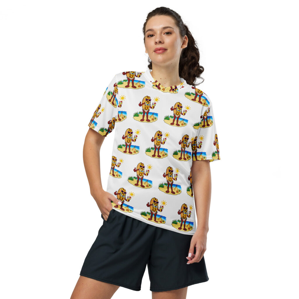 Recycled sports jersey - The Cheesesteak Life - Ms. Cheesey's Beach - Extra Cheesey