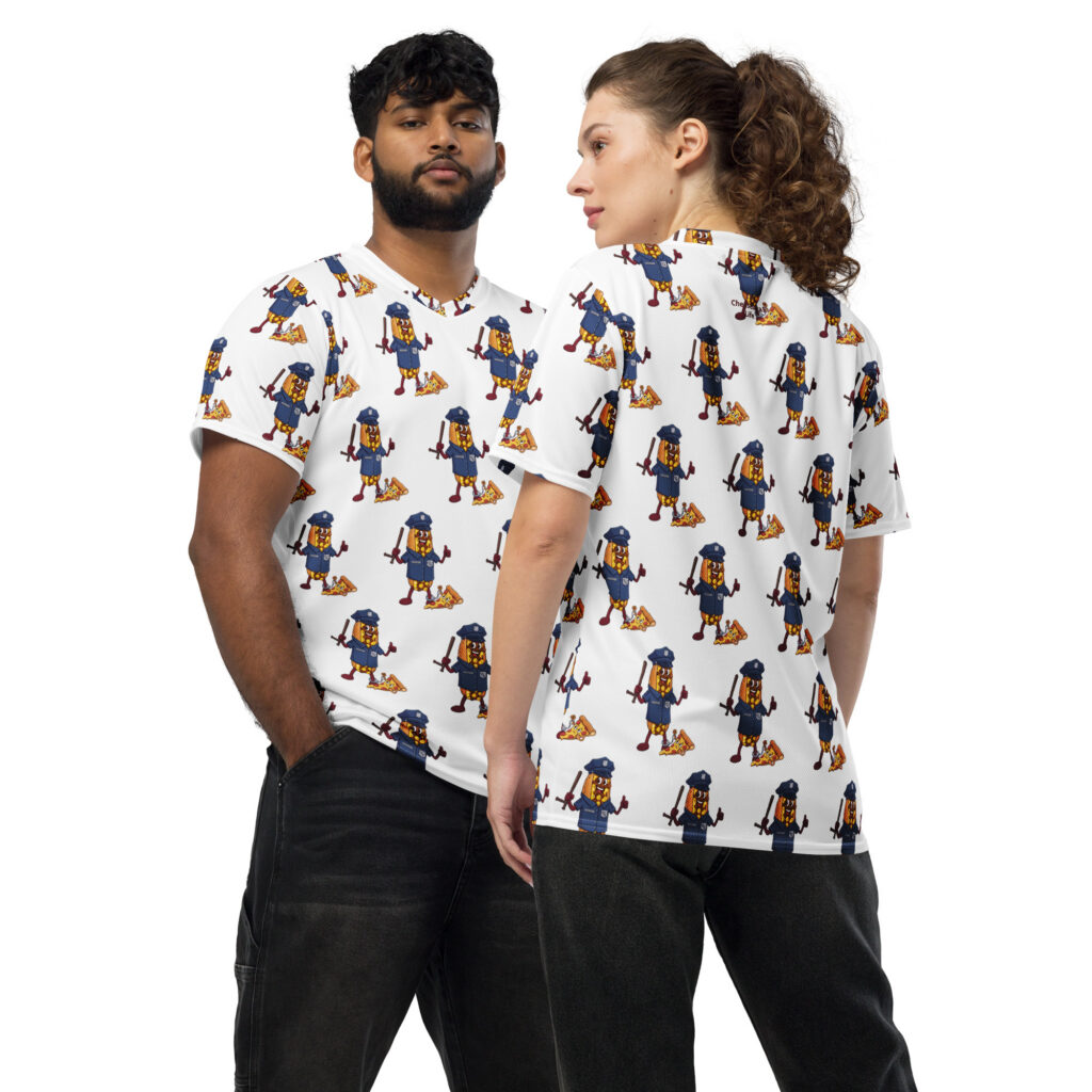Recycled unisex sports jersey - The Cheesesteak Life - Cheesey Police - Extra Cheesey