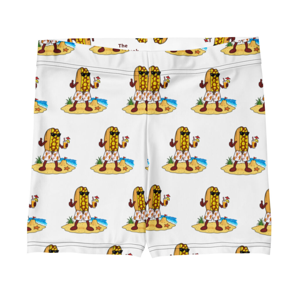 Yoga Shorts - The Cheesesteak Life - Mr. Cheesey's Beach - Extra Cheesey