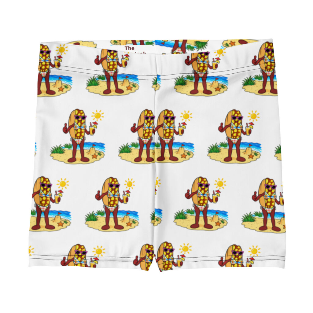 Yoga Shorts - The Cheesesteak Life - Ms. Cheesey's Beach - Extra Cheesey