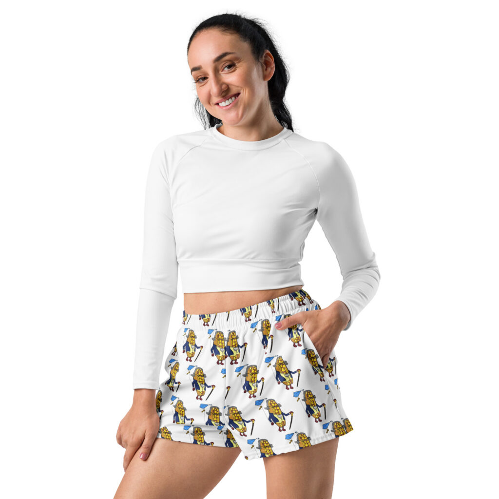 Women's Athletic Shorts - The Cheesesteak Life - Cheesey Ben Franklin - Extra Cheesey