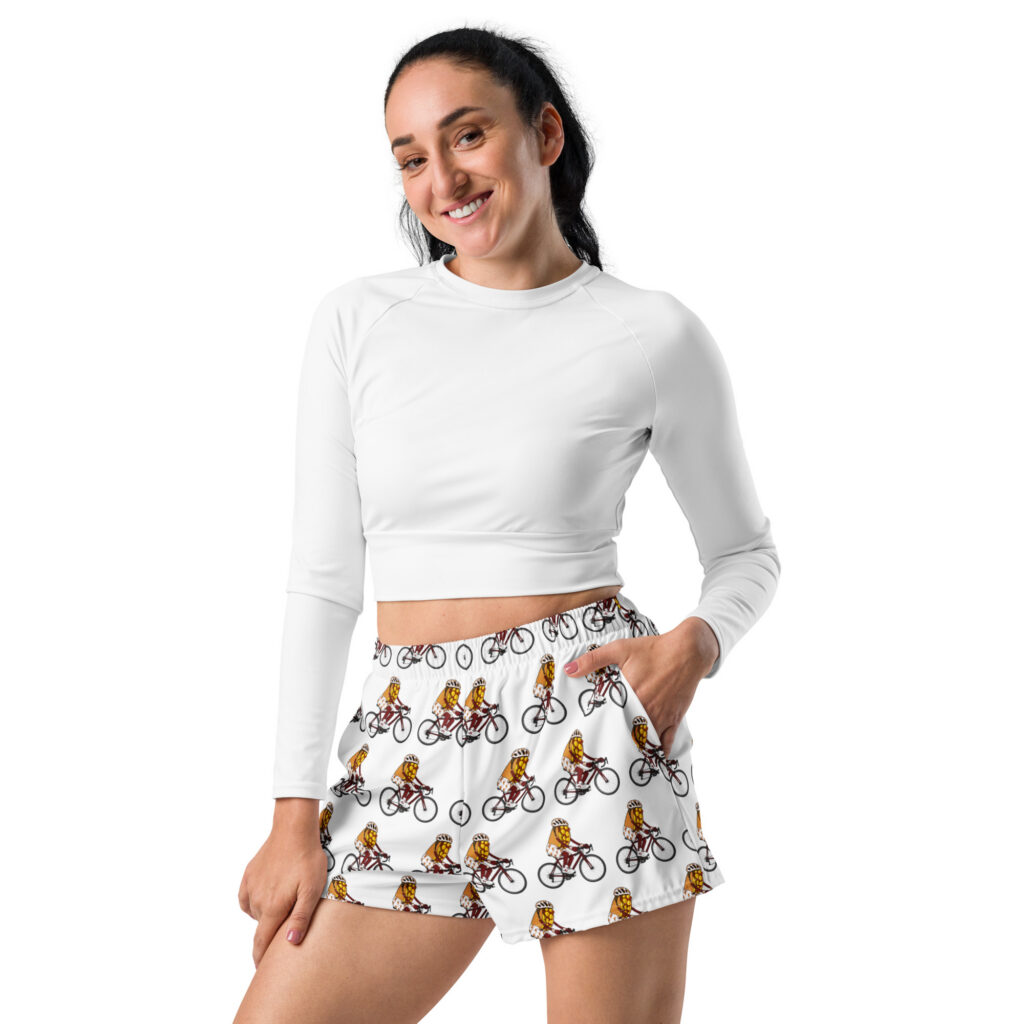 Women's Athletic Shorts - The Cheesesteak Life - Cheesey Bicyclist - Extra Cheesey