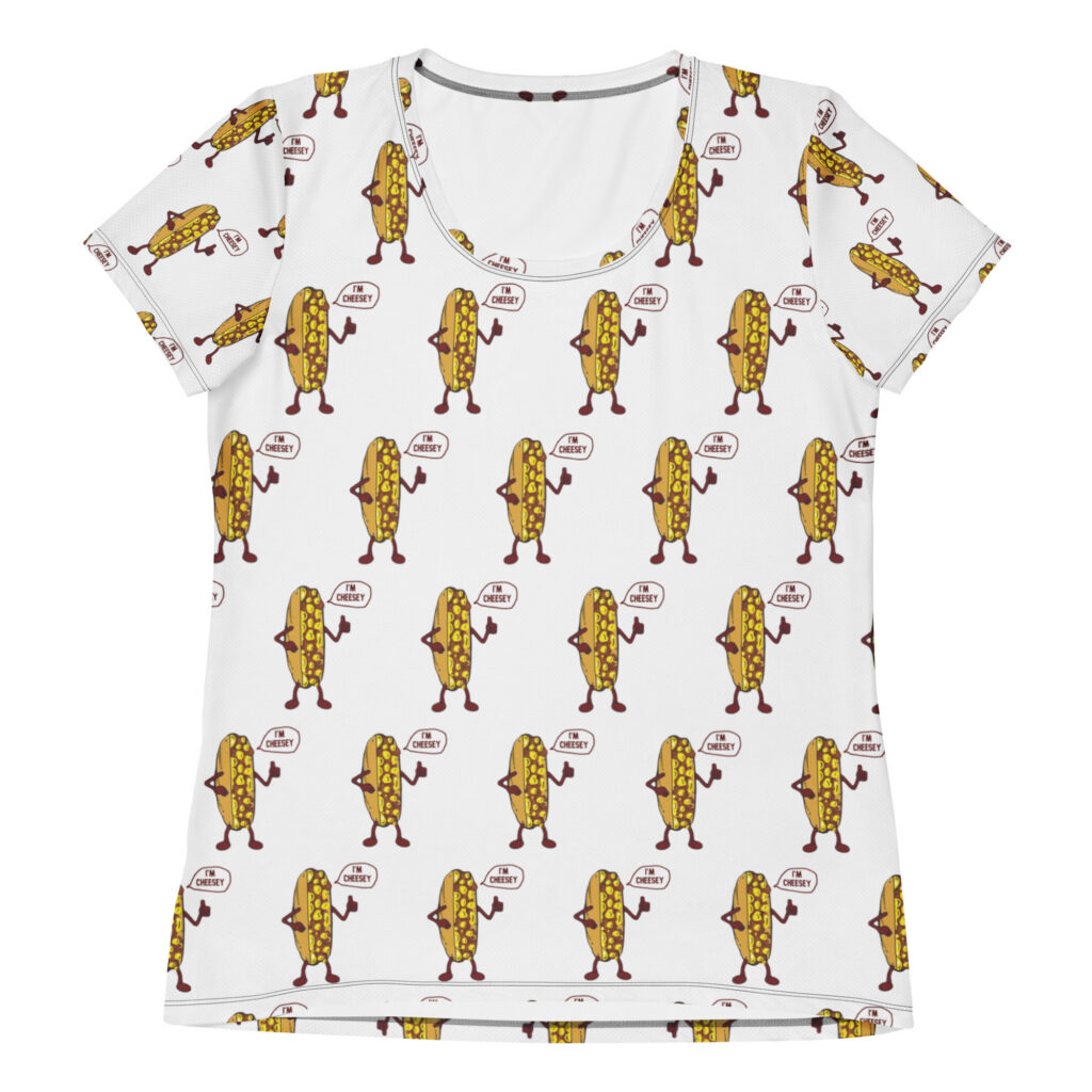Women's athletic t-shirt - The Cheesesteak Life - Mr. Cheesey - Extra Cheesey