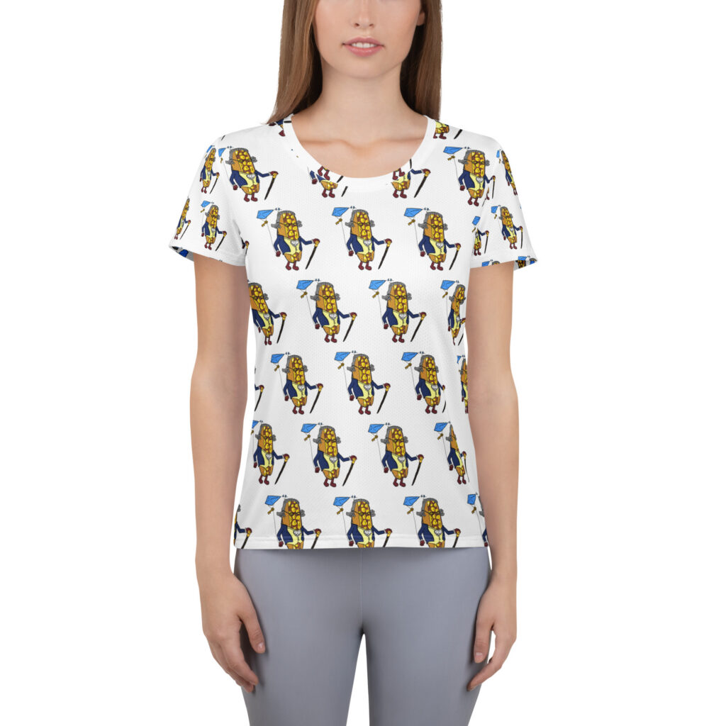 Women's athletic t-shirt - The Cheesesteak Life - Cheesey Ben Franklin - Extra Cheesey