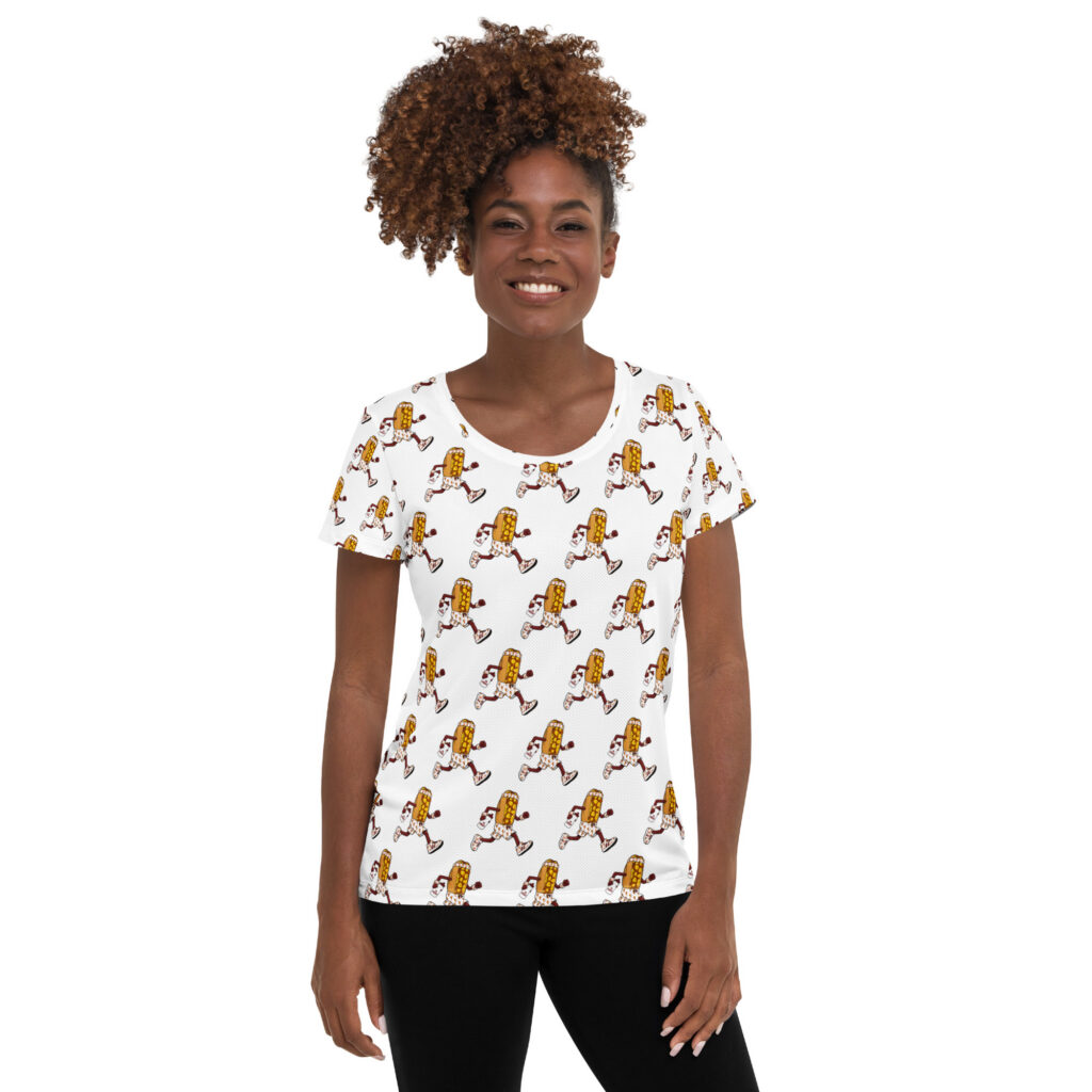 Women's athletic t-shirt - The Cheesesteak Life - Cheesey Runner - Extra Cheesey