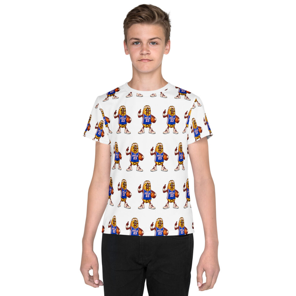 Youth (8-20) crew neck t-shirt - The Cheesesteak Life - Cheesey Sixers Fan - Extra Cheesey