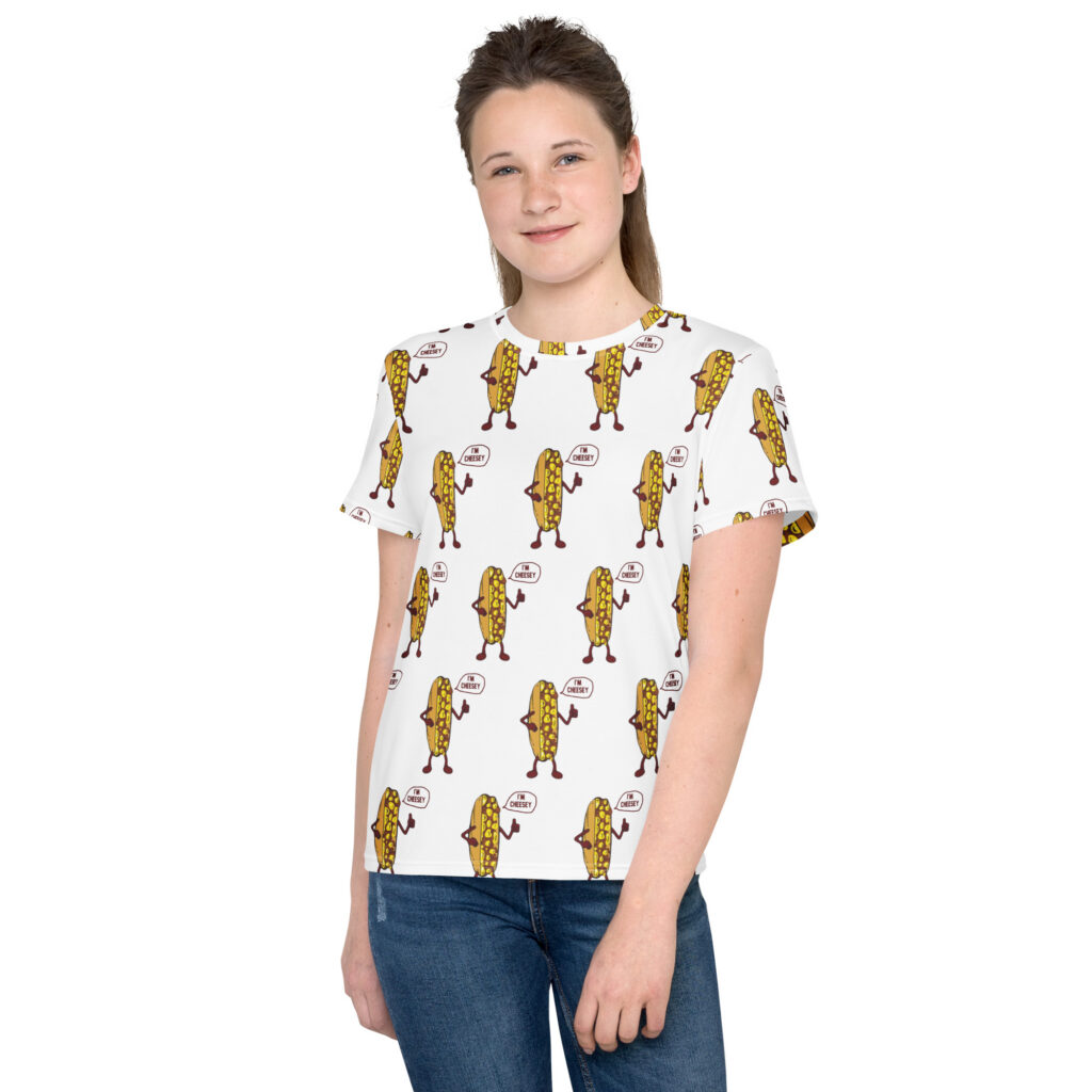 Youth (8-20) crew neck t-shirt - The Cheesesteak Life - Mr. Cheesey - Extra Cheesey