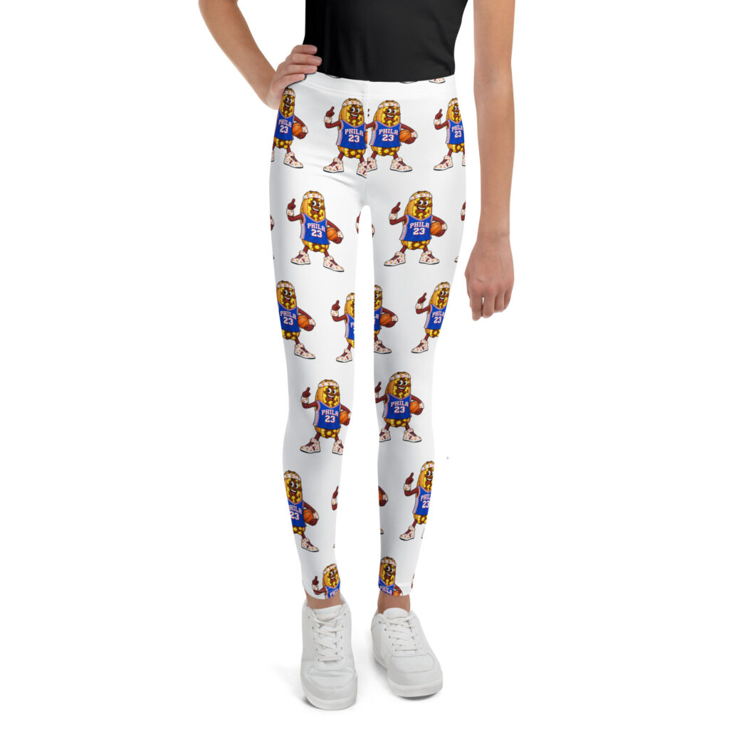 Youth (8-20) Leggings - The Cheesesteak Life - Cheesey Sixers Fan - Extra Cheesey