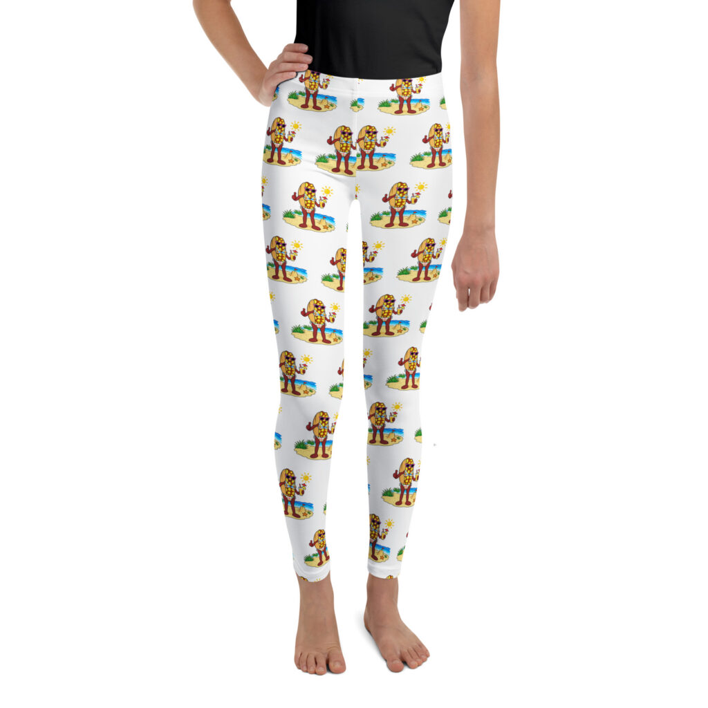 Youth (8-20) Leggings - The Cheesesteak Life - Ms. Cheesey's Beach - Extra Cheesey