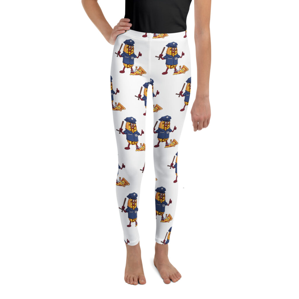Youth (8-20) Leggings - The Cheesesteak Life - Cheesey Police - Extra Cheesey