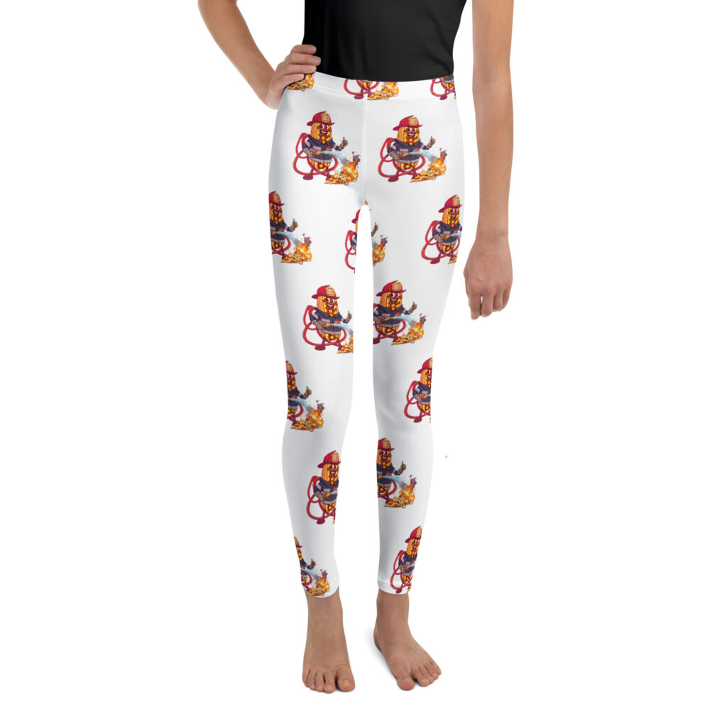 Youth (8-20) Leggings - The Cheesesteak Life - Cheesey Fire - Extra Cheesey