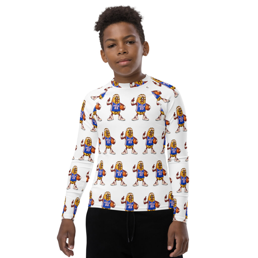 Youth (8-20) Rash Guard - The Cheesesteak Life - Cheesey Sixers Fan - Extra Cheesey