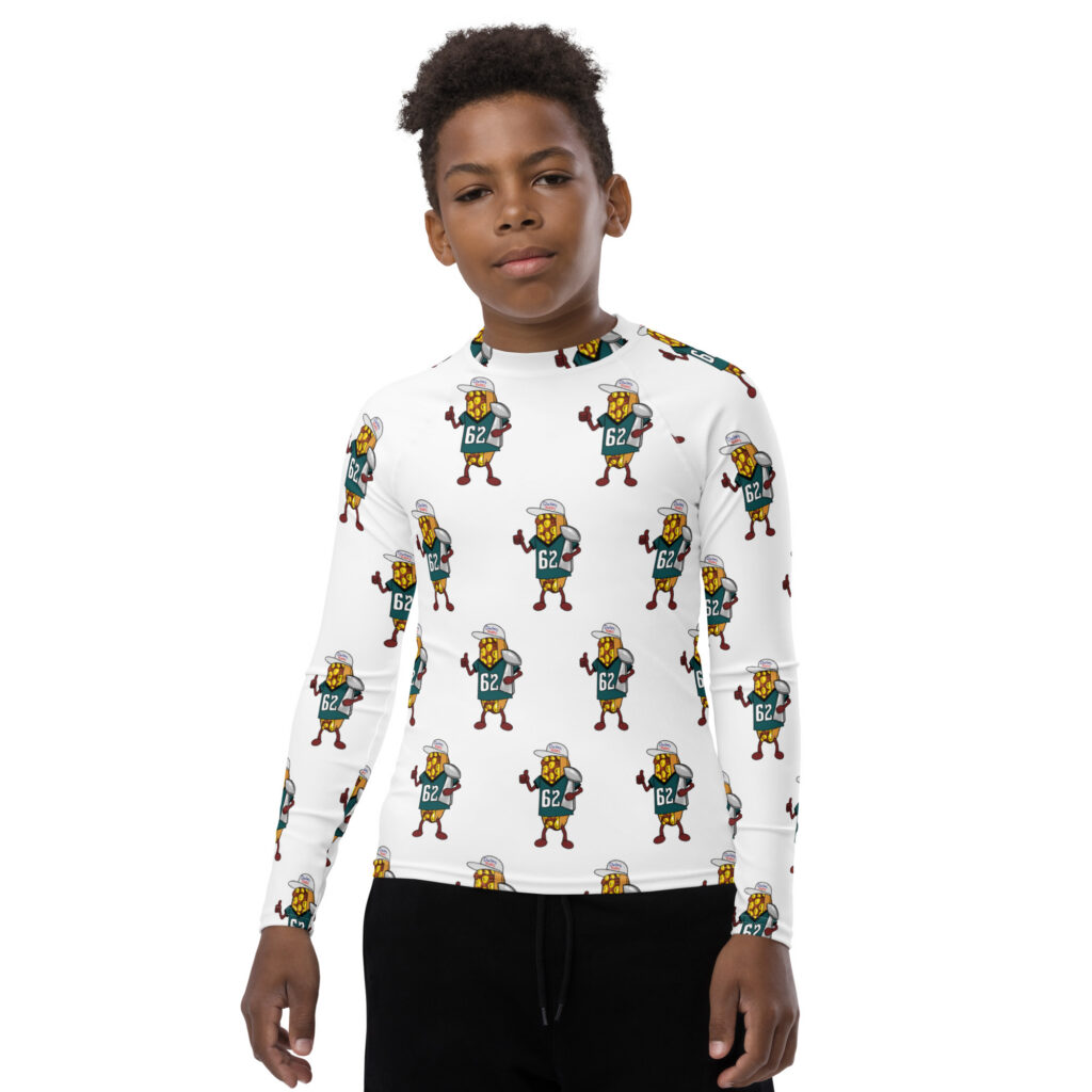 Youth (8-20) Rash Guard - The Cheesesteak Life - Cheesey Eagles Fan - Extra Cheesey
