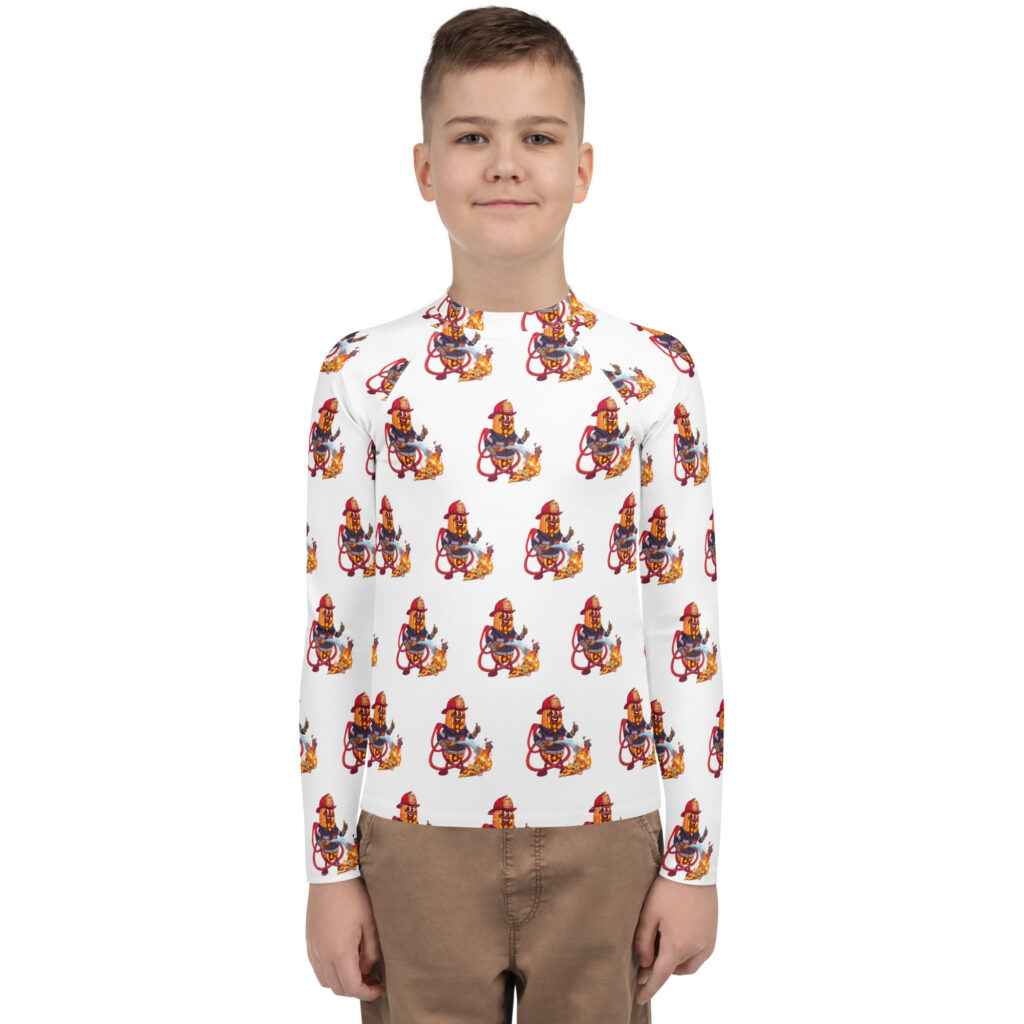 Youth (8-20) Rash Guard - The Cheesesteak Life - Cheesey Fire - Extra Cheesey