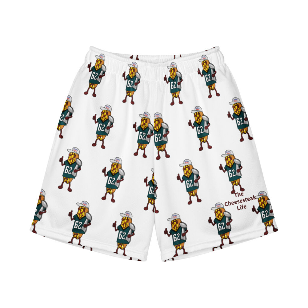 Youth (8-20) Recycled Mesh Shorts - The Cheesesteak Life - Cheesey Eagles Fan new