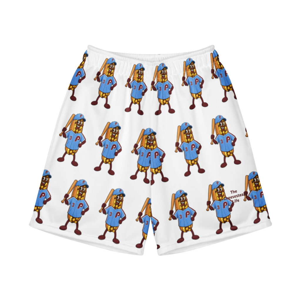 Youth (8-20) Recycled Mesh Shorts - The Cheesesteak Life - Cheesey Phillies Fan - Extra Cheesey