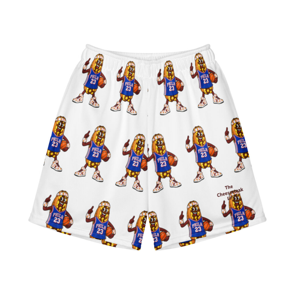 Youth (8-20) Recycled Mesh Shorts - The Cheesesteak Life - Cheesey Sixers Fan - Extra Cheesey