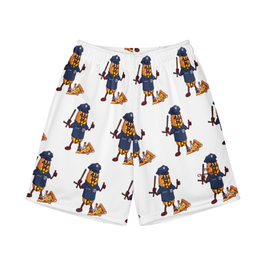 Youth (8-20) Recycled Mesh Shorts - The Cheesesteak Life - Cheesey Police - Extra Cheesey