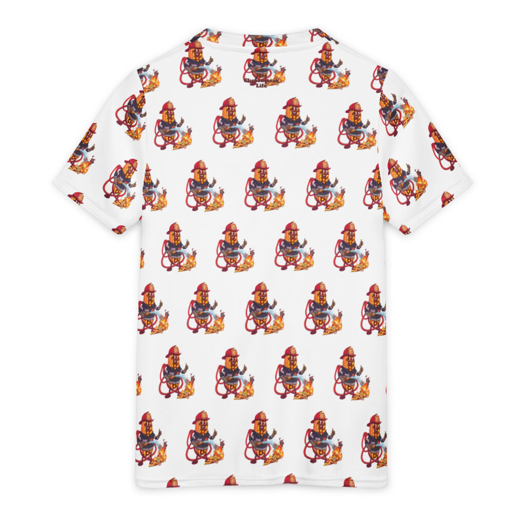 Youth Recycled Sports Jersey - The Cheesesteak Life - Cheesey Fire - Extra Cheesey