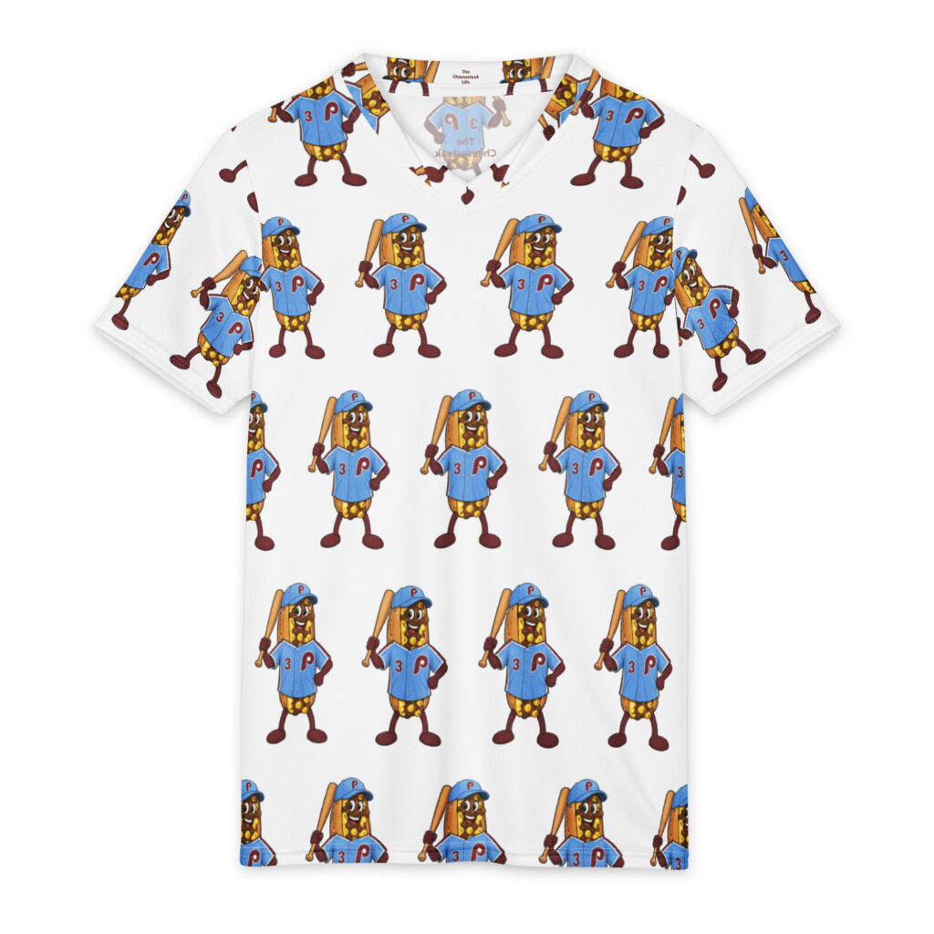 Youth Recycled Sports Jersey - The Cheesesteak Life - Cheesey Phillies Fan - Extra Cheesey