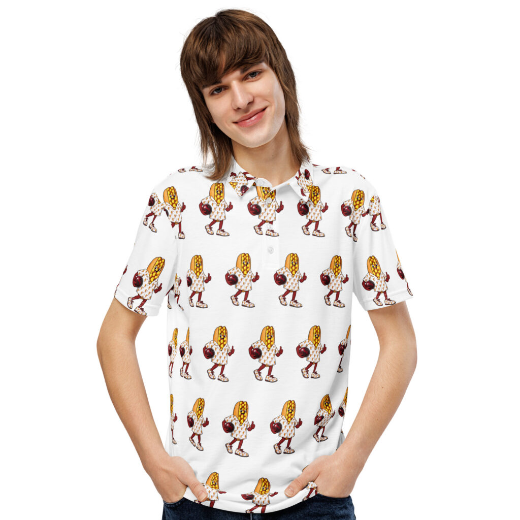 Men’s slim fit polo - The Cheesesteak Life - Cheesey Bowler - Extra Cheesey