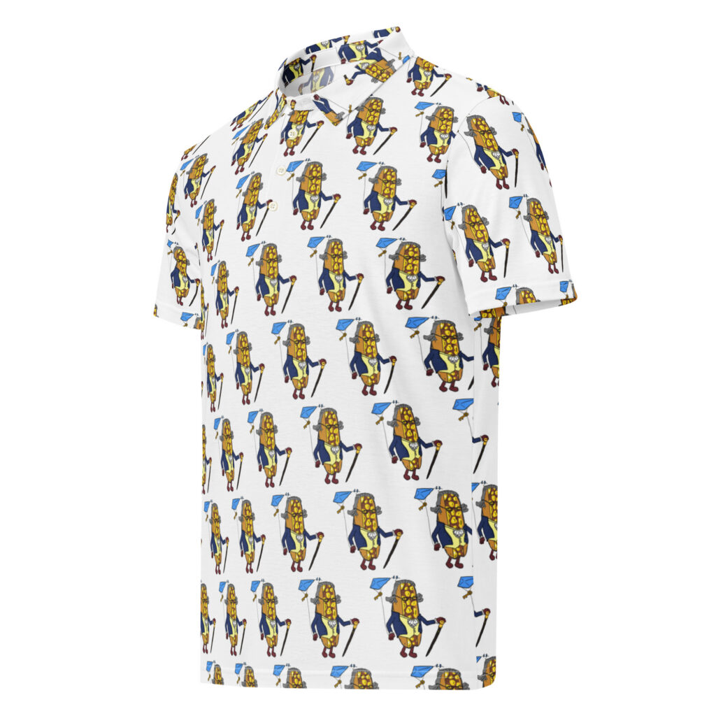 Men’s slim fit polo - The Cheesesteak Life - Cheesey History - Extra Cheesey