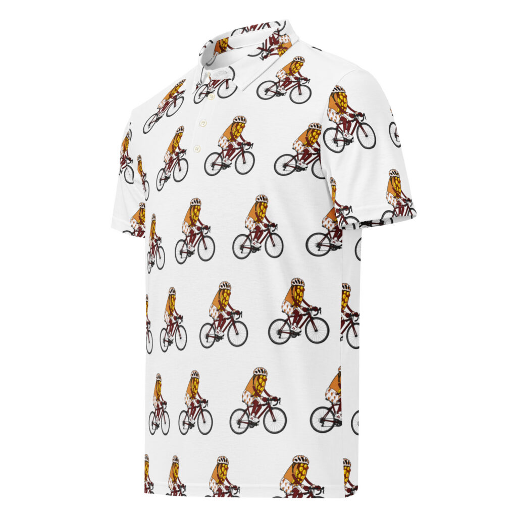 Men’s slim fit polo - The Cheesesteak Life - Cheesey Bicyclist - Extra Cheesey