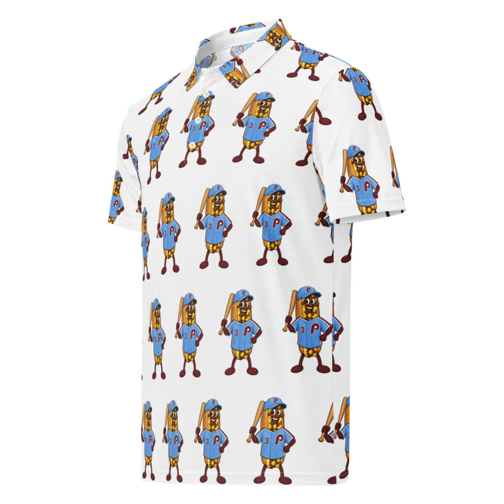 Men’s slim fit polo - The Cheesesteak Life - Cheesey Phillies Fan - Extra Cheesey