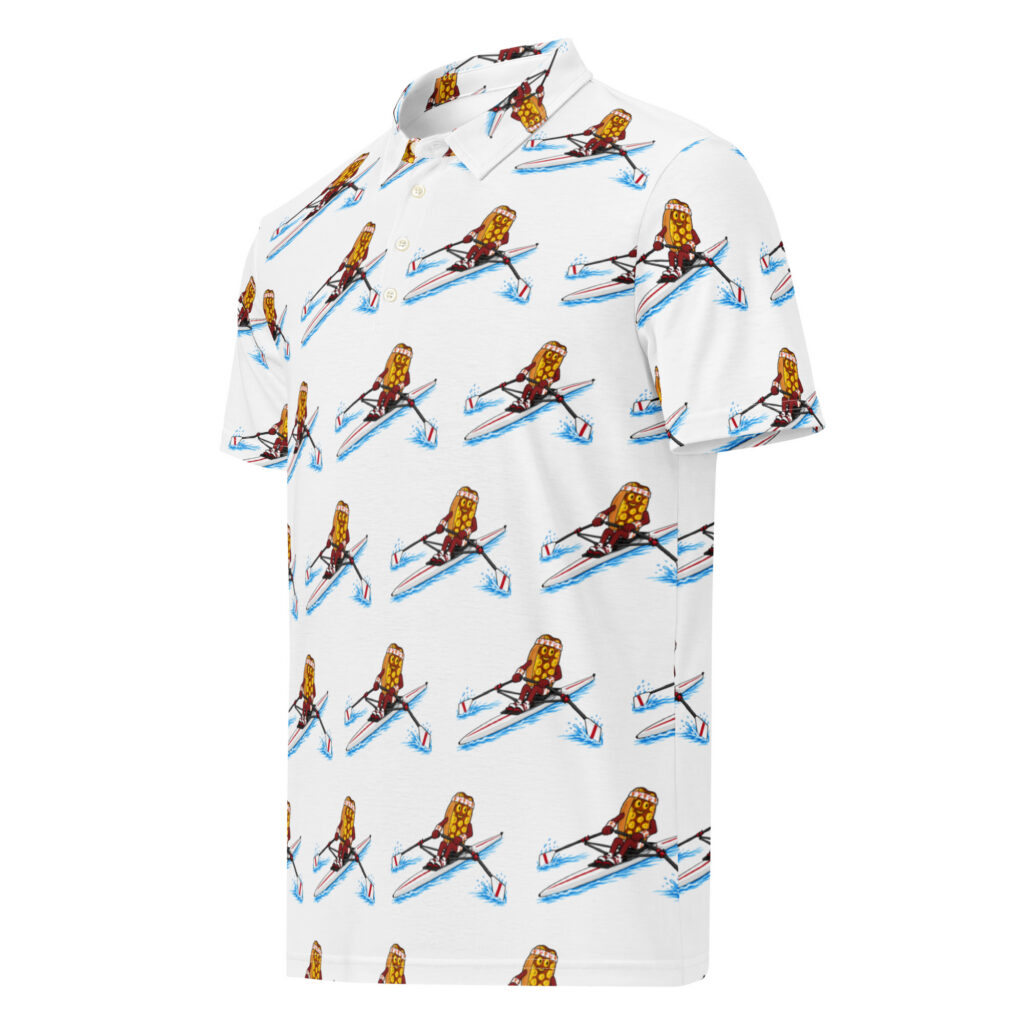 Men’s slim fit polo - The Cheesesteak Life - Cheesey Crew - Extra Cheesey
