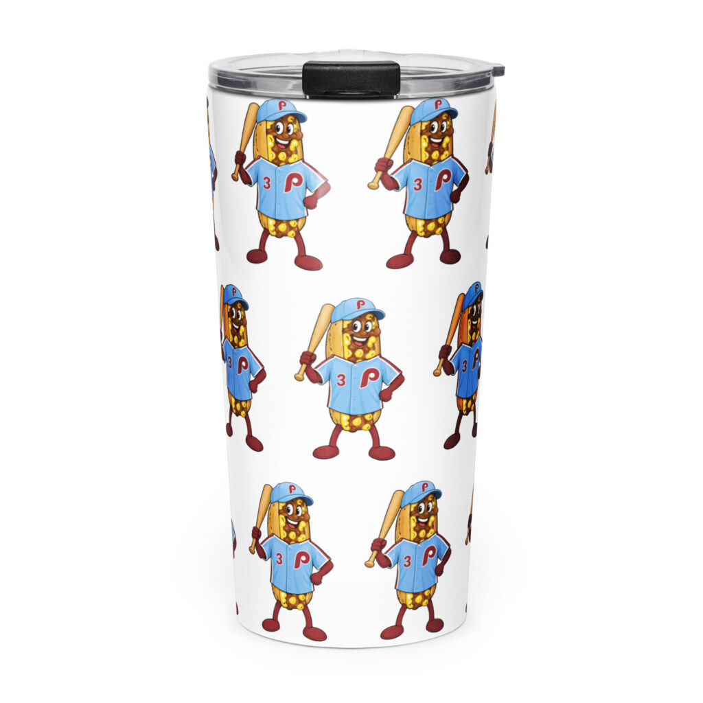Tapered stainless steel tumbler - The Cheesesteak Life - Cheesey Phillies Fan - Extra Cheesey