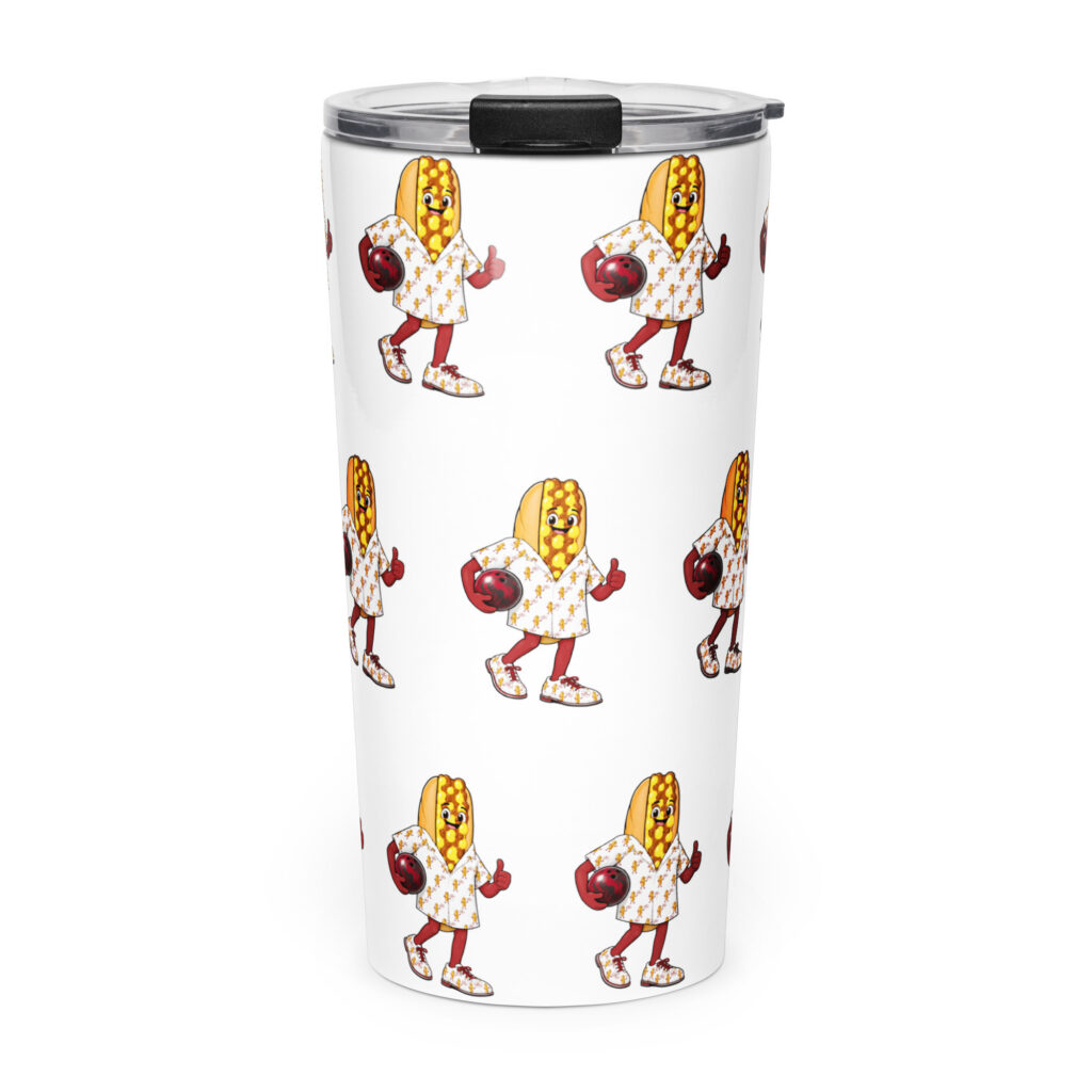 Tapered stainless steel tumbler - The Cheesesteak Life - Cheesey Bowler - Extra Cheesey