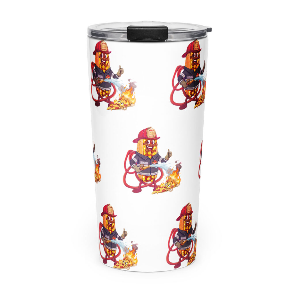 Tapered stainless steel tumbler - The Cheesesteak Life - Cheesey Fire - Extra Cheesey