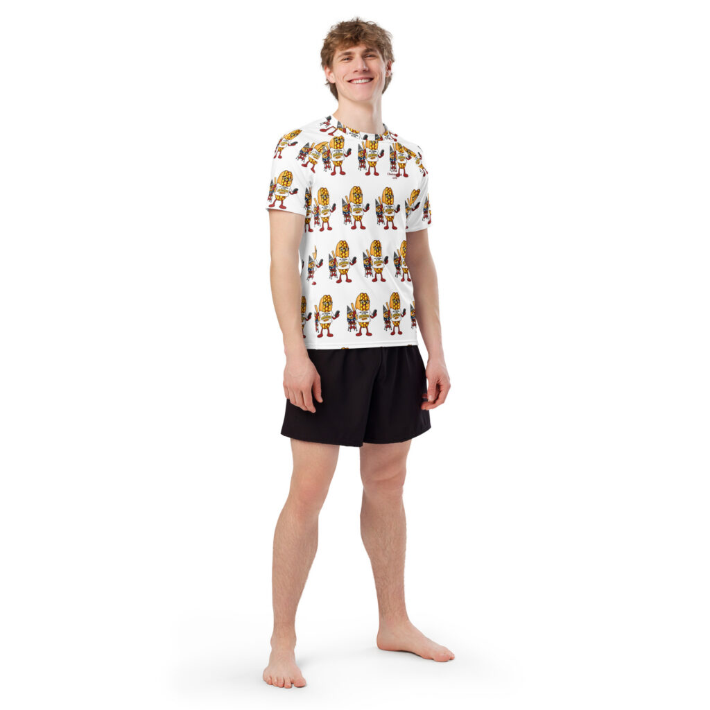 Men’s Short Sleeve rash guard - The Cheesesteak Life - Cheesey Teacher - Extra Cheesey