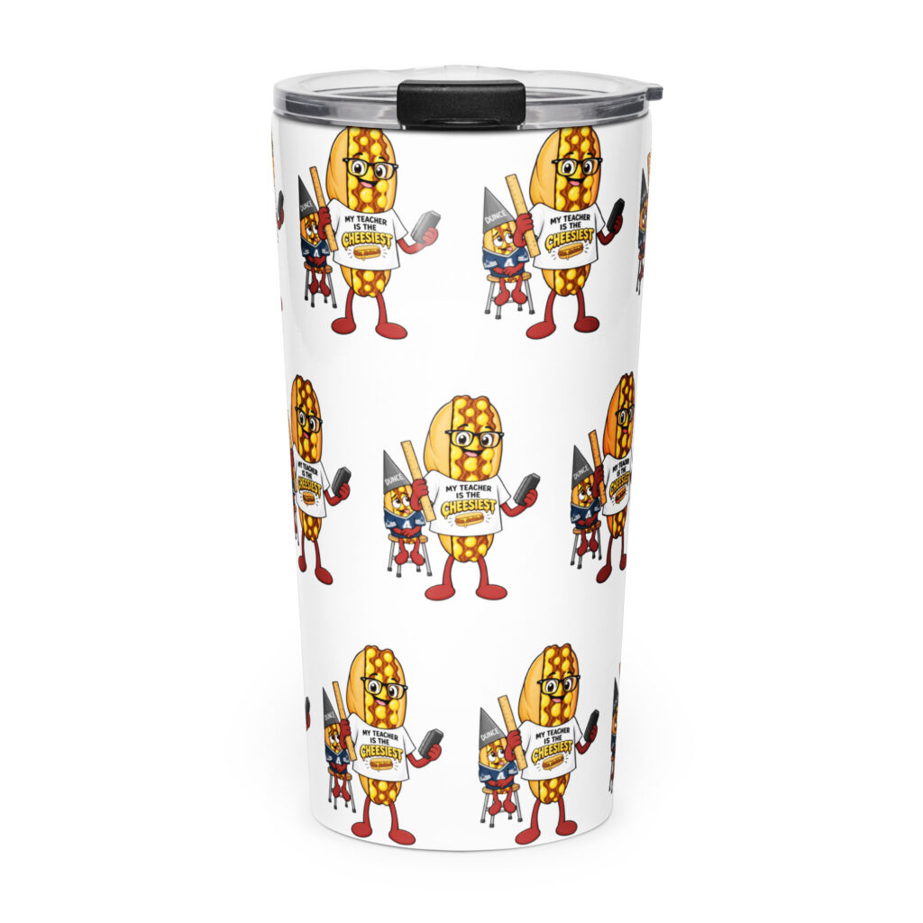 Tapered stainless steel tumbler - The Cheesesteak Life - Cheesey Teacher - Extra Cheesey